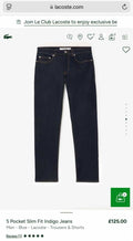 Lacost e Navy Blue Raw Imported Hyperflex Denim Jeans