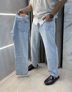 Lacost e Sky Blue Raw Imported Hyperflex Denim Jeans