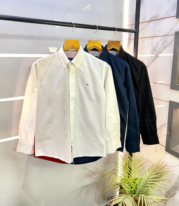 Tomm y Hilfige r White Back Printed Premium Shirts F2535-WH