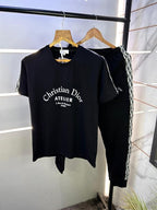 Christian Dio r Imported Black Super Premium Track Suit With Brand Carry Bag F1457-BL