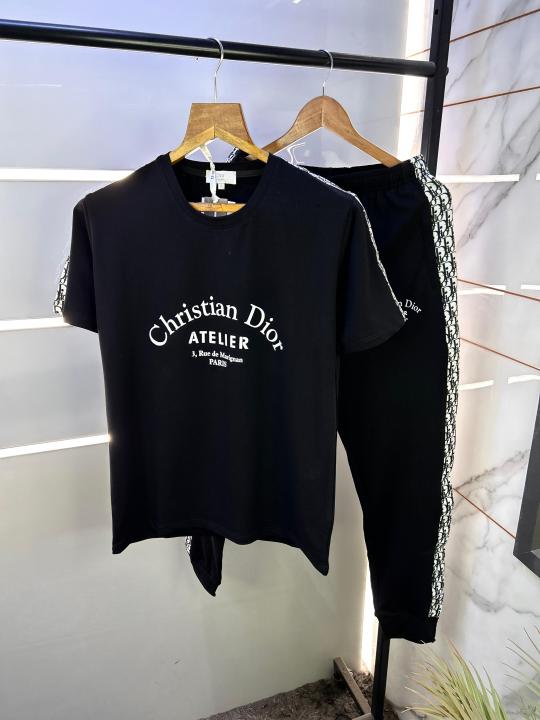 Christian Dio r Imported Black Super Premium Track Suit With Brand Carry Bag F1457-BL