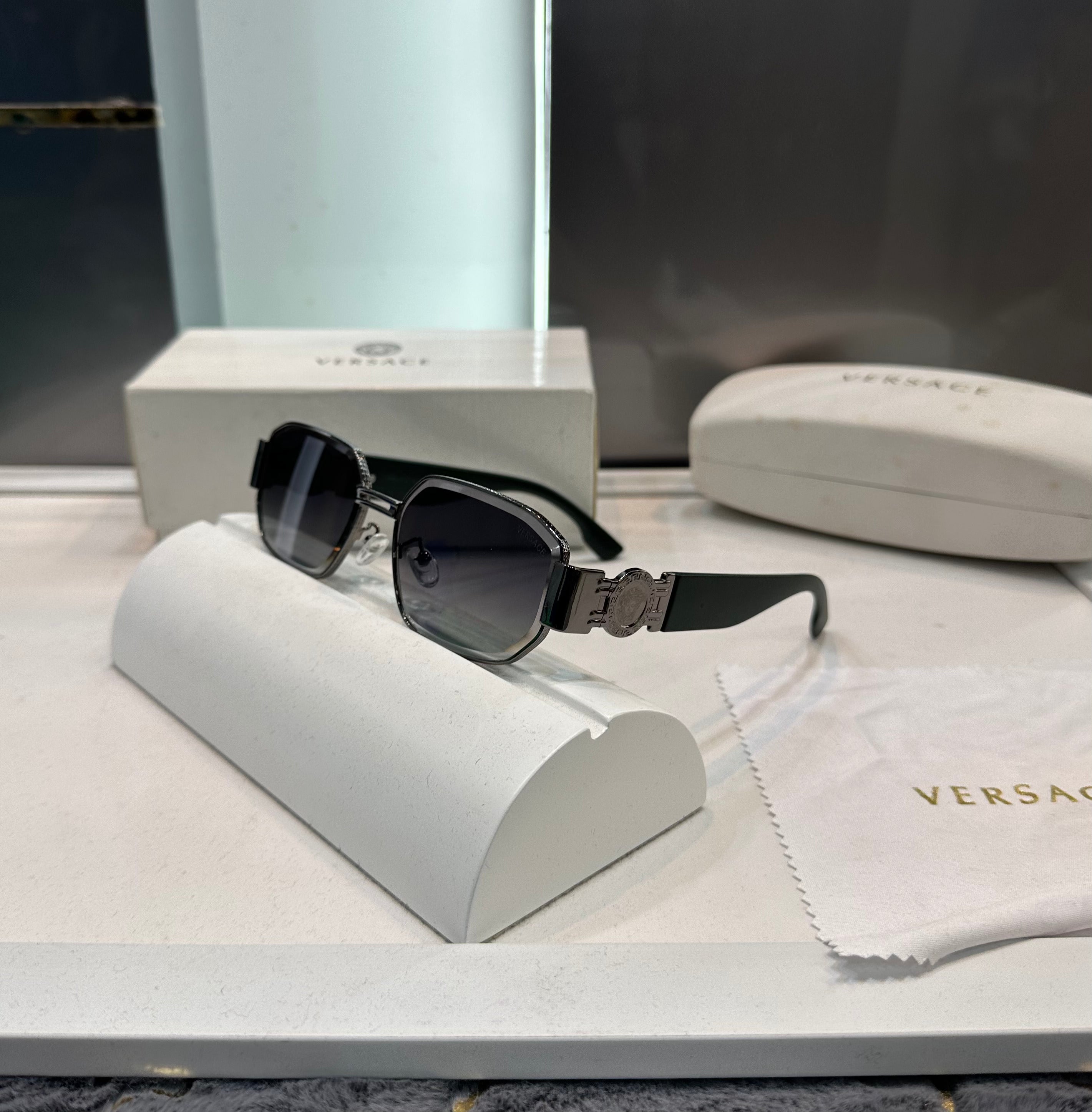 Versac e Black Green 3541 Ultimate Luxury Shade With Original Packaging