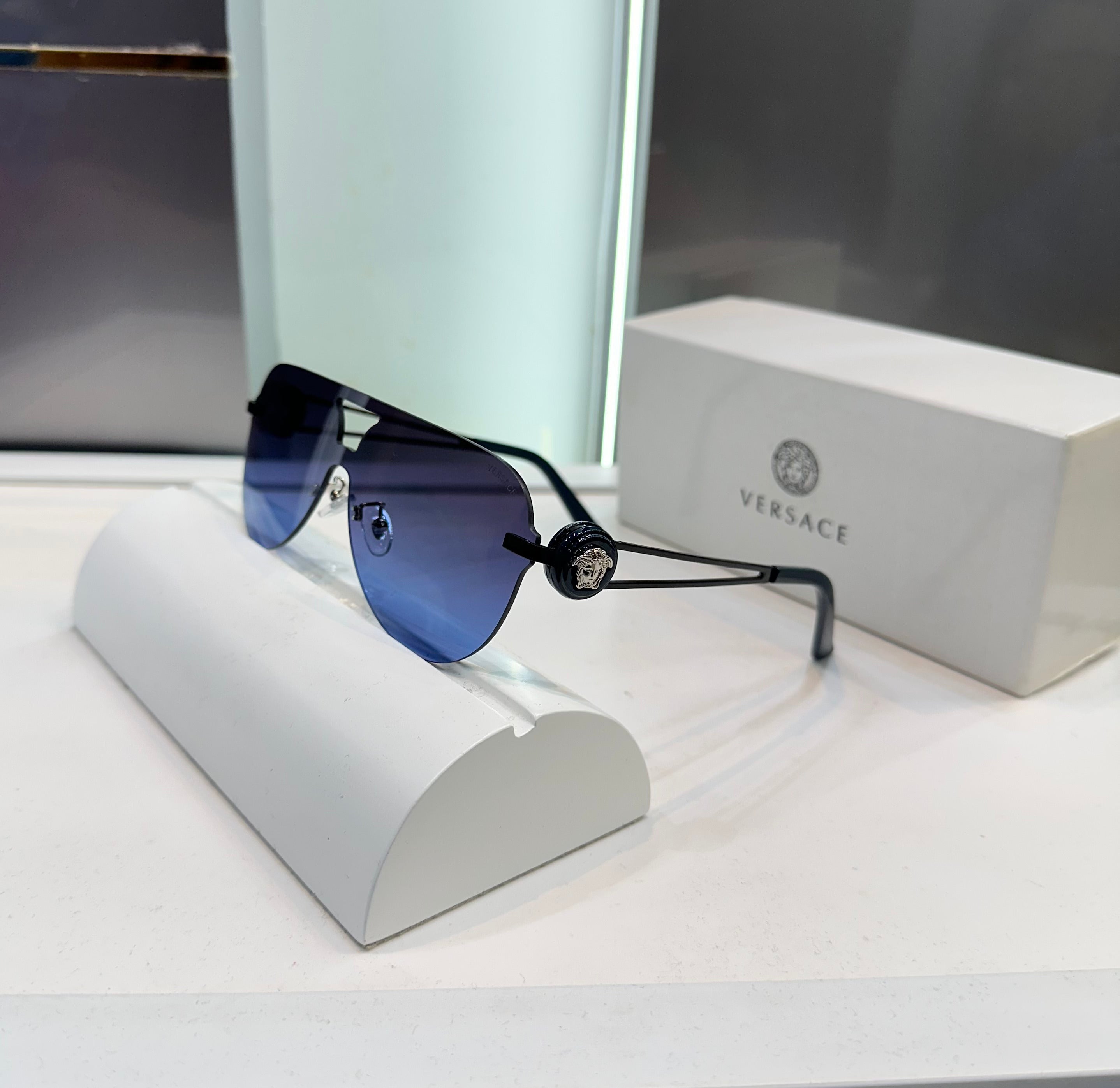 Versac e Blue Black 4118 Ultimate Luxury Shade With Original Packaging