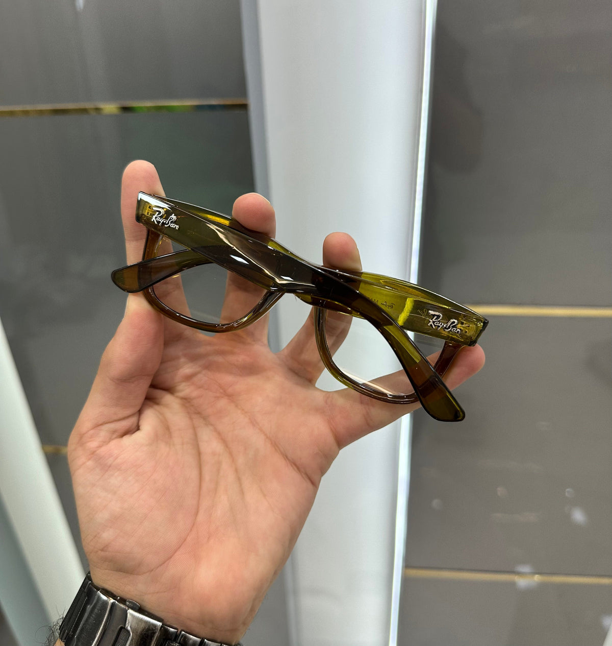 Rayba n 502 Olive Glossy Ultimate Luxury Sunglass With Original Packaging