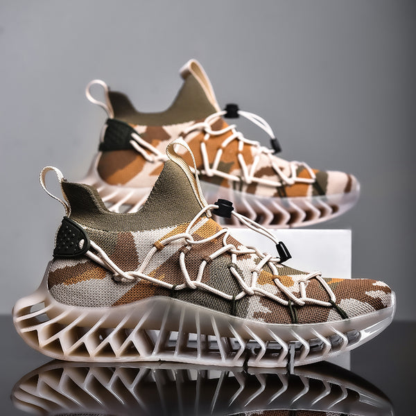 CUBICS Luxury Vortex Pivoted Dynamics Sneakers - Beige