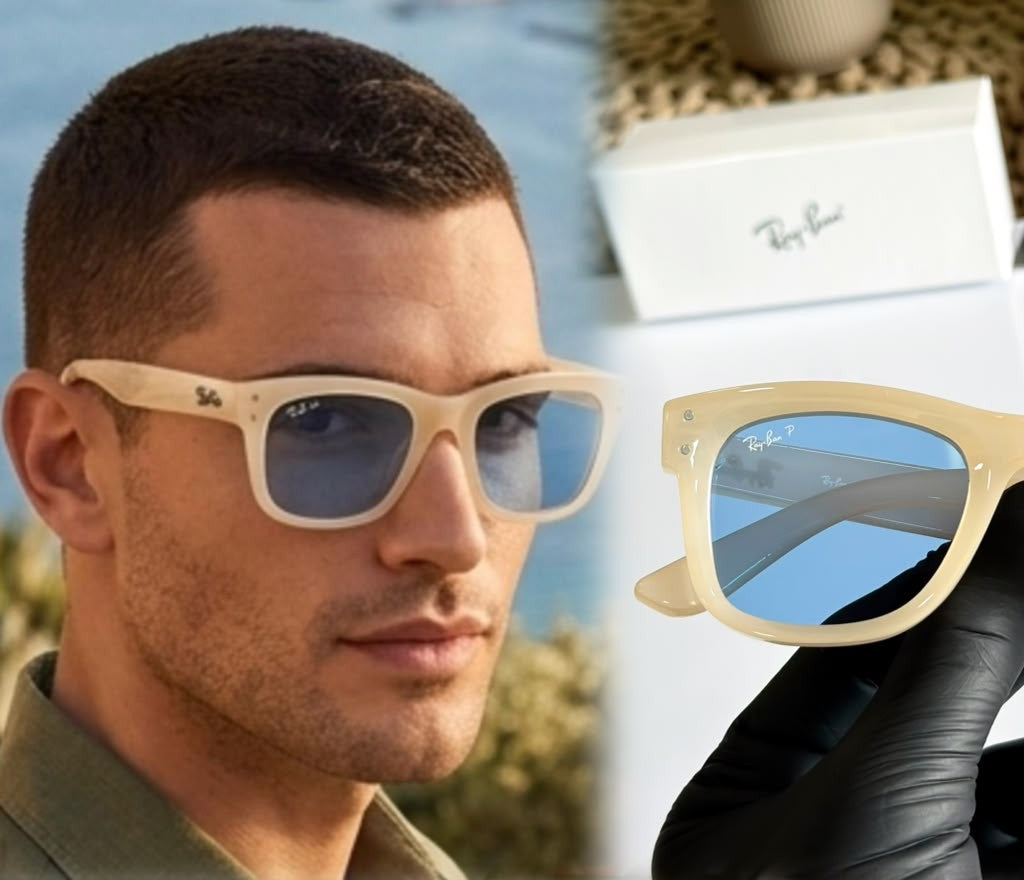 Rayba n 502 Way farer Reverse Light Cream Blue Ultimate Luxury Shade With Original Packaging