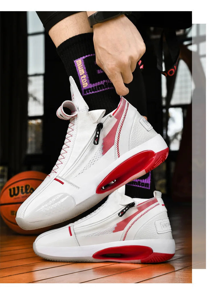 CUBICS 34 Zorden High Top Basketball Sneakers - White