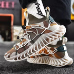 CUBICS Luxury Vortex Pivoted Dynamics Sneakers - Beige