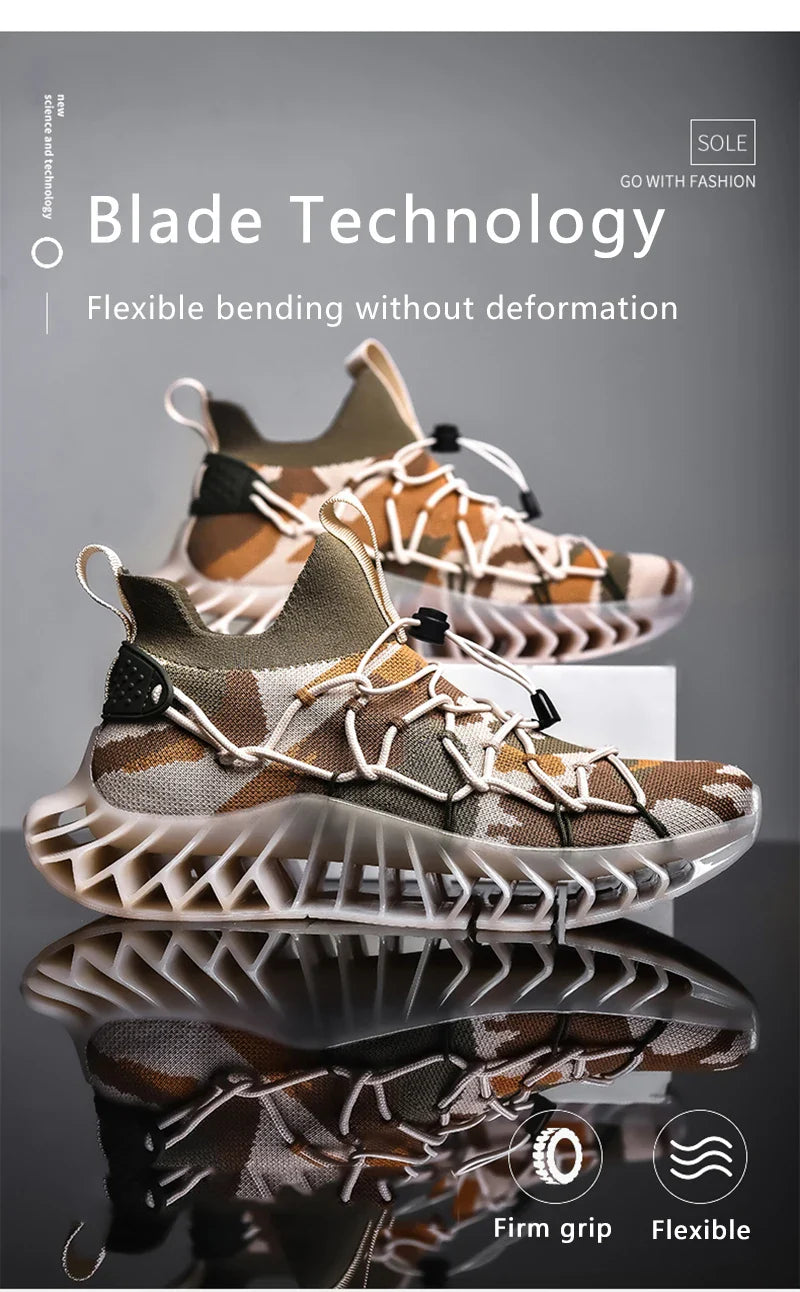 CUBICS Luxury Vortex Pivoted Dynamics Sneakers - Beige