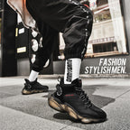 CUBICS Luxury Falcon Chunky High Top Black Sneakers