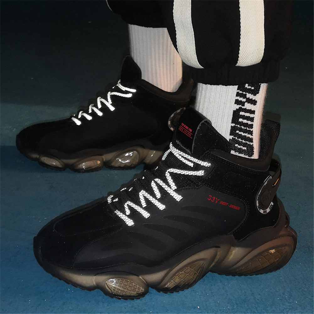 CUBICS Luxury Falcon Chunky High Top Black Sneakers