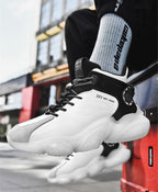 CUBICS Luxury Falcon Chunky High Top White Sneakers