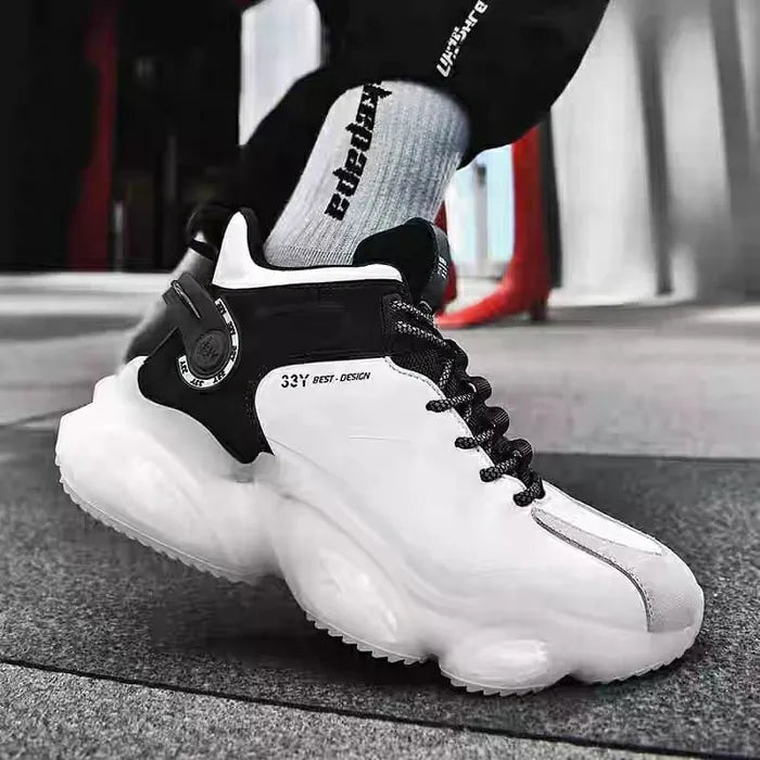 CUBICS Luxury Falcon Chunky High Top White Sneakers