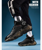 CUBICS Luxury Falcon Chunky High Top Black Sneakers