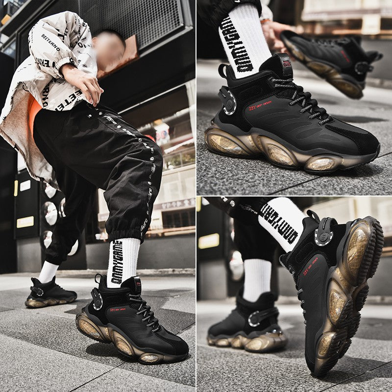 CUBICS Luxury Falcon Chunky High Top Black Sneakers