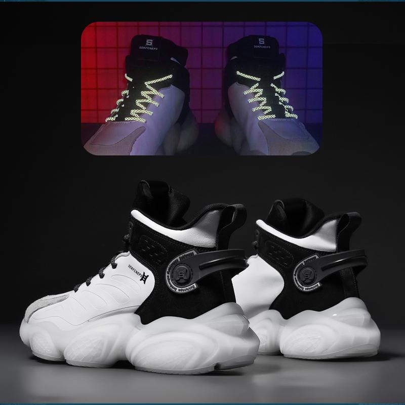 CUBICS Luxury Falcon Chunky High Top White Sneakers