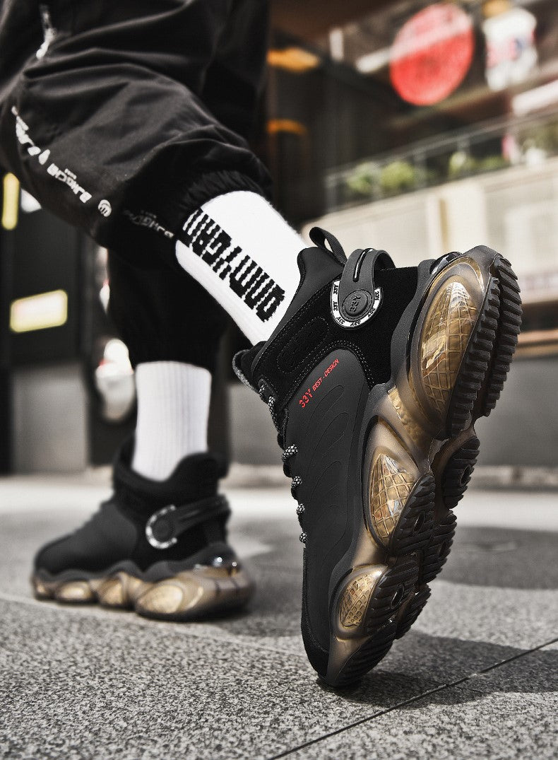 CUBICS Luxury Falcon Chunky High Top Black Sneakers