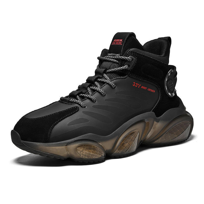 CUBICS Luxury Falcon Chunky High Top Black Sneakers