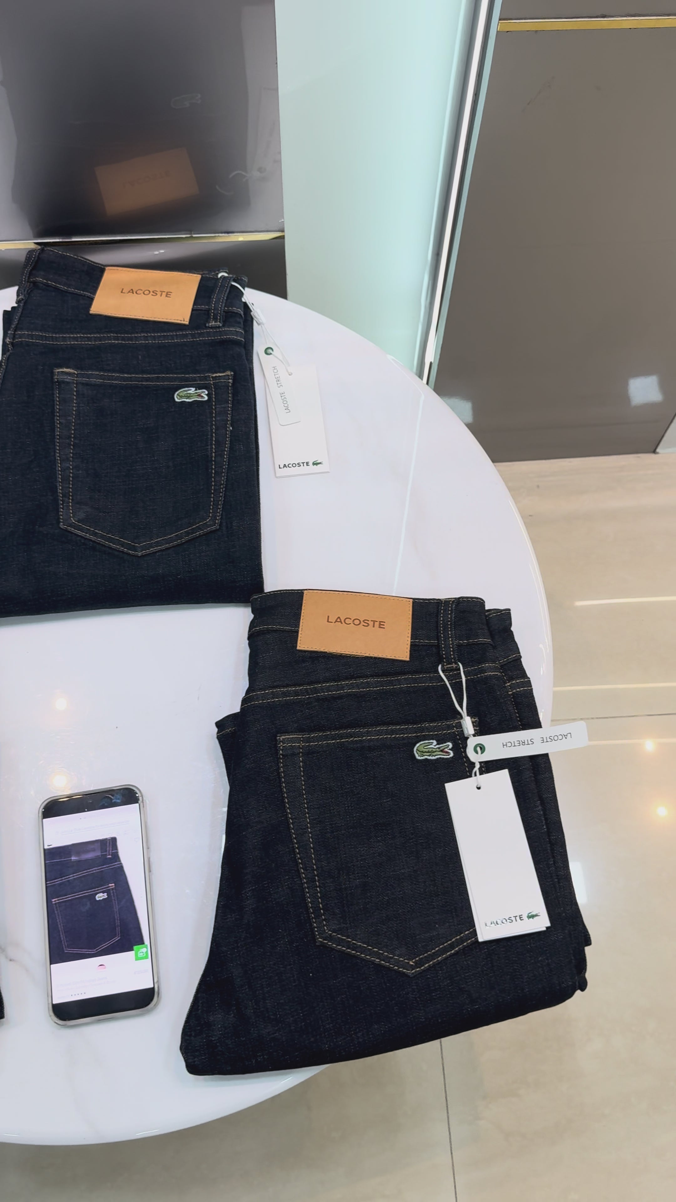 Lacost e Navy Blue Raw Imported Hyperflex Denim Jeans