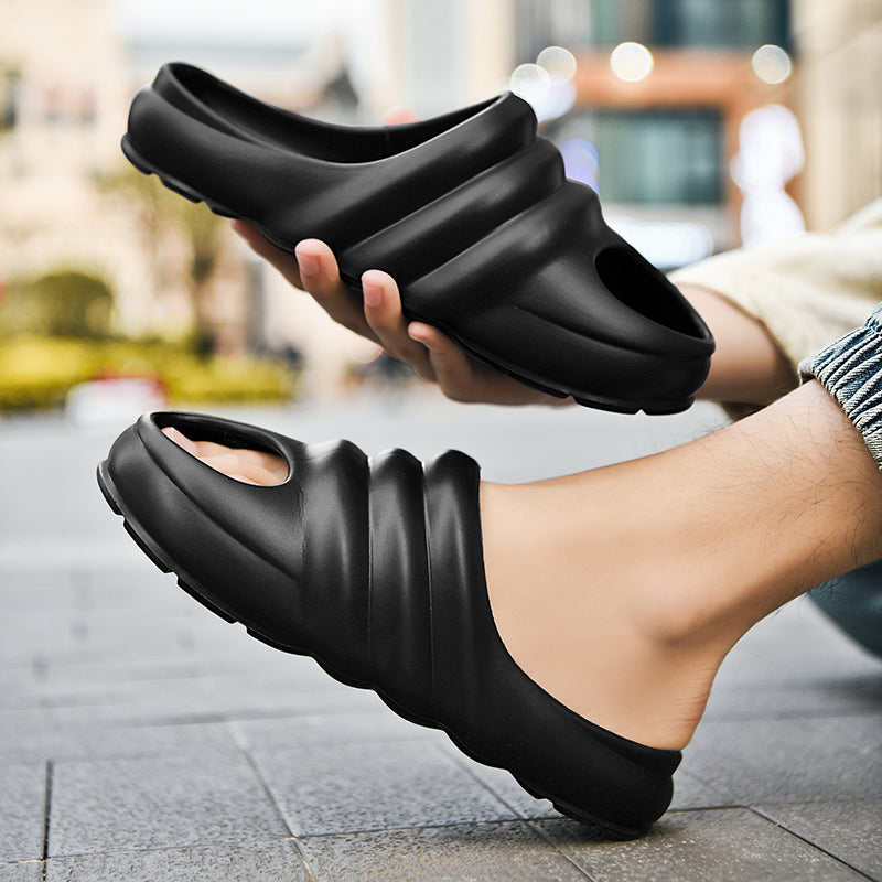 CUBICS Snail Cutout Foam Slides - Black