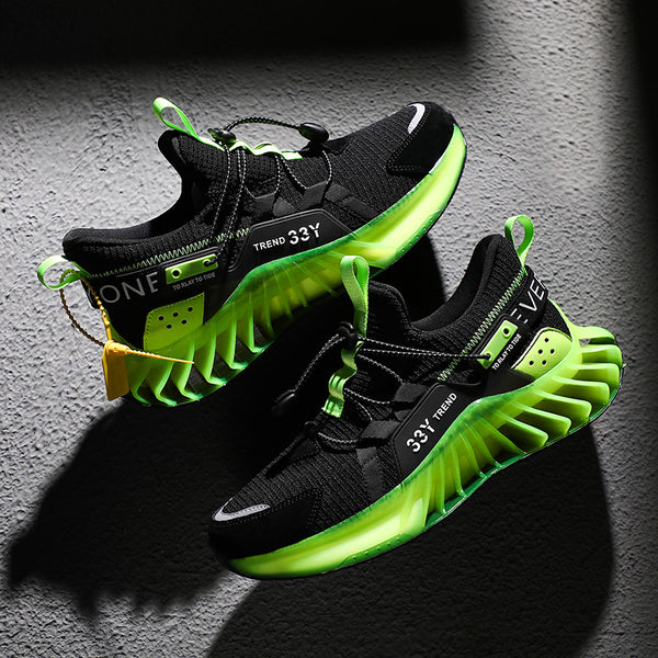 CUBICS Luxury Vortex Pivoted Dynamics Sneakers - Black Neon