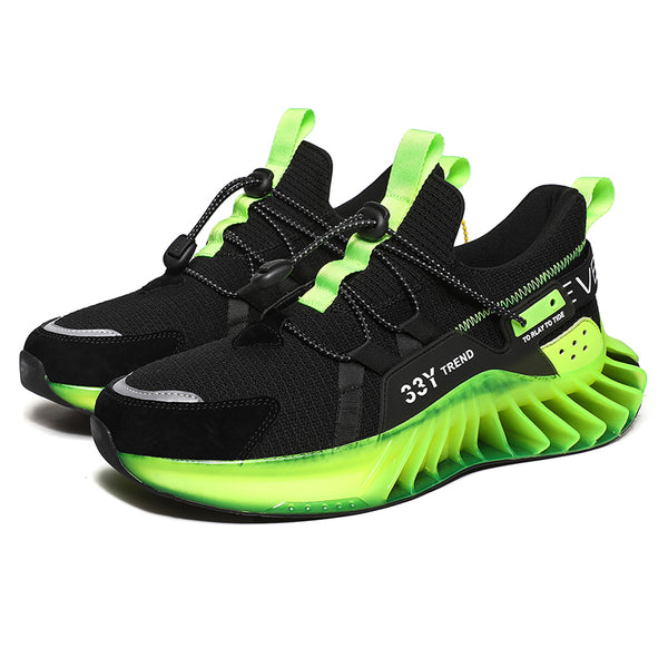 CUBICS Luxury Vortex Pivoted Dynamics Sneakers - Black Neon