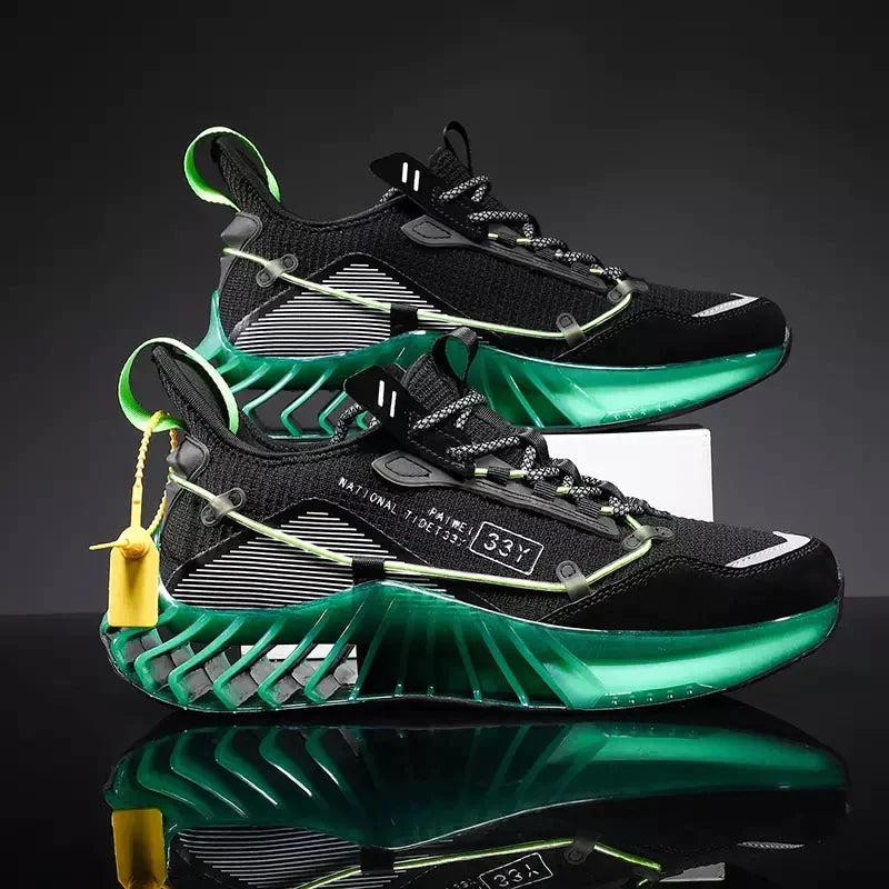 CUBICS Luxury Vortex Pivoted Dynamics Sneakers - Black Green