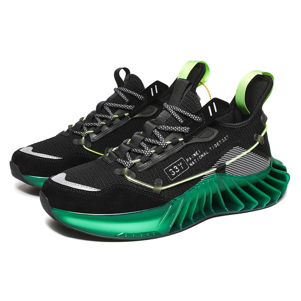 CUBICS Luxury Vortex Pivoted Dynamics Sneakers - Black Green